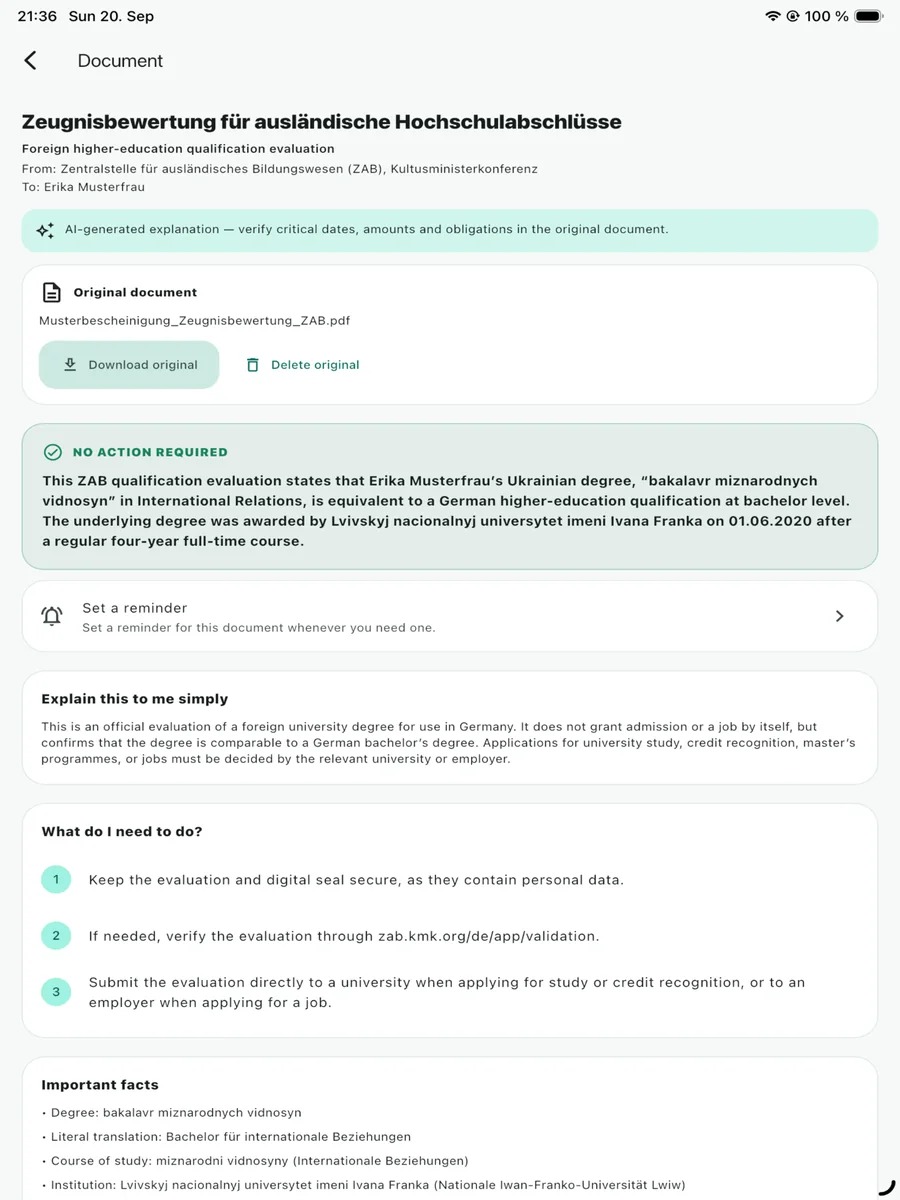 LifeAdmin document result preview